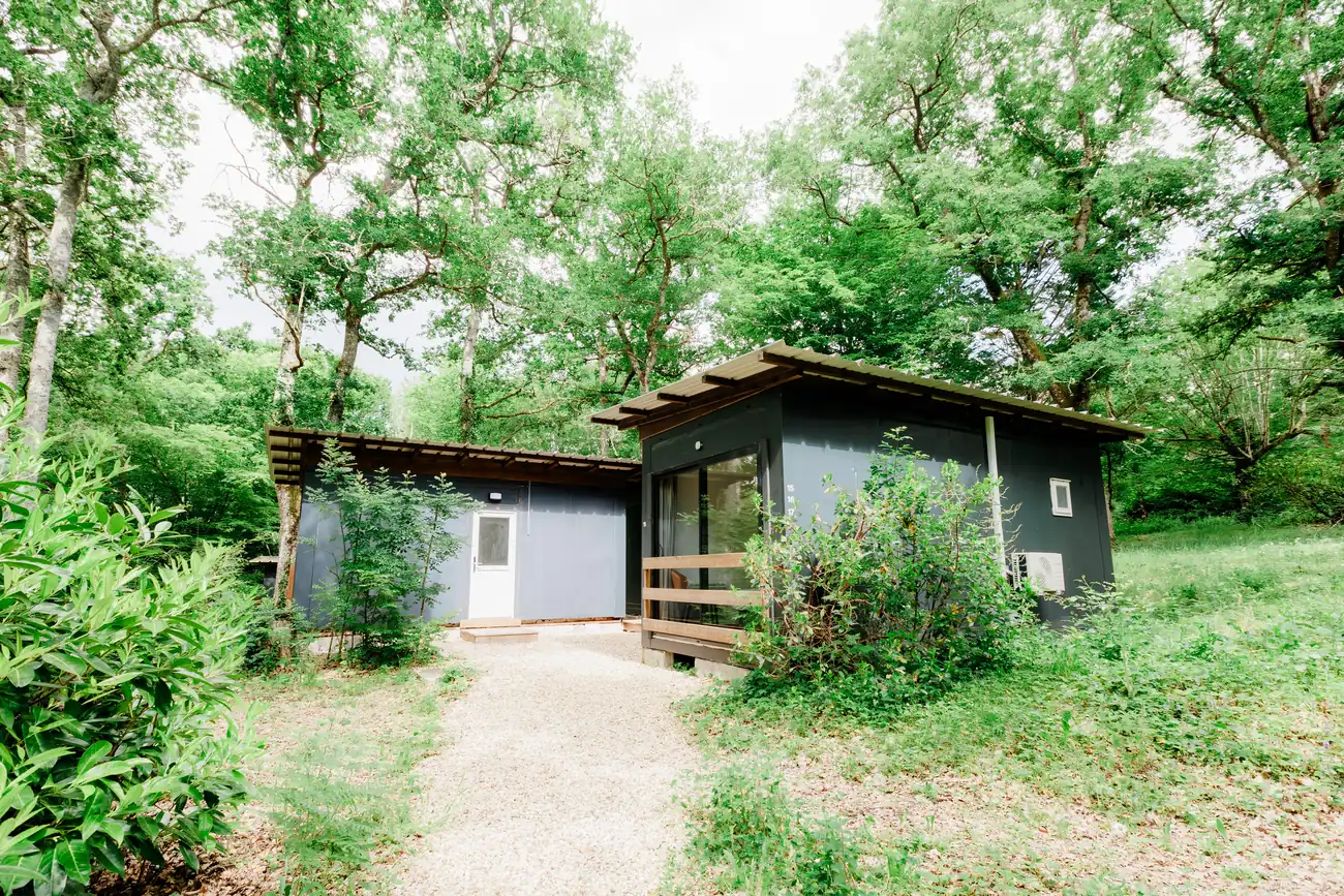 A bungalow, bungalows under the trees