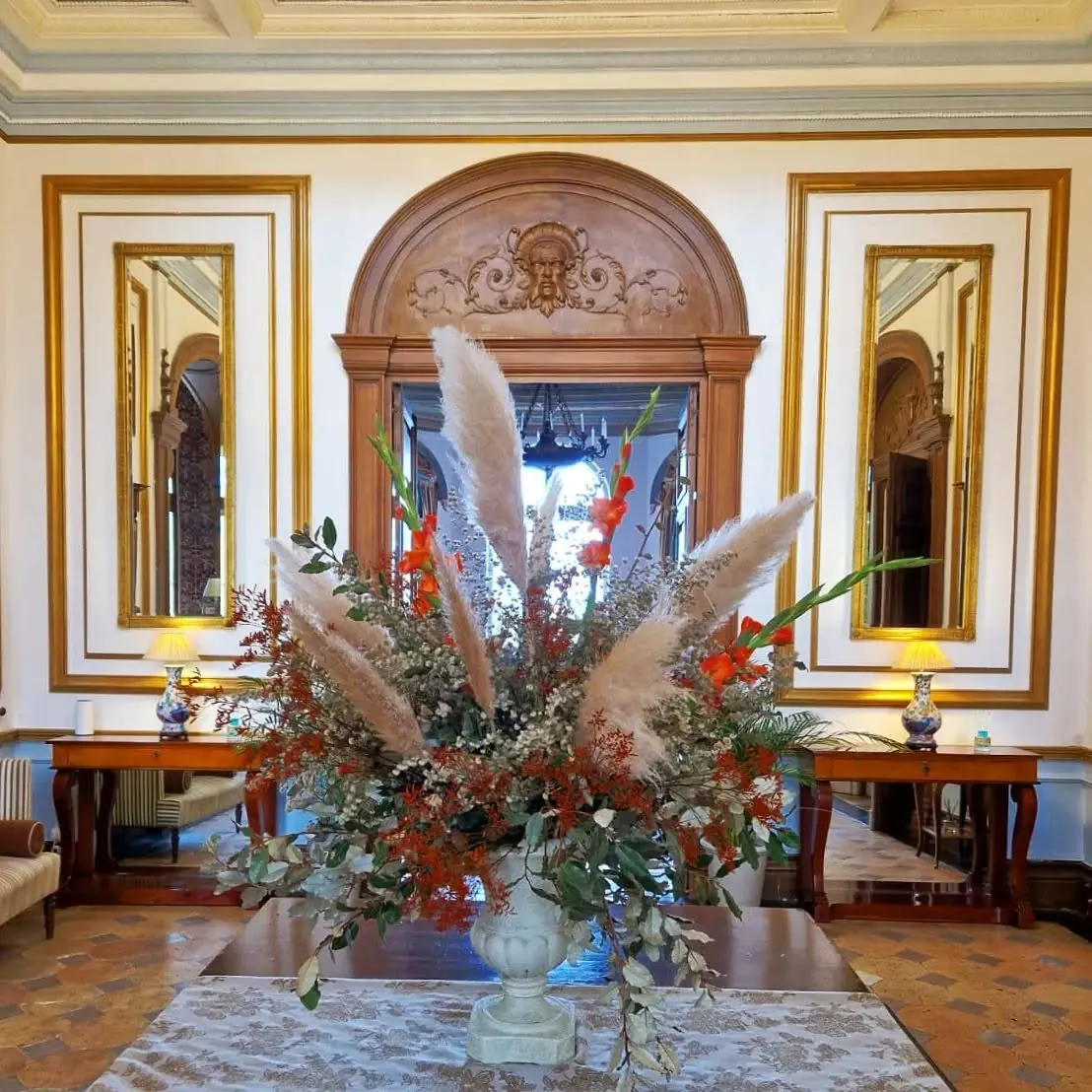 The flower-filled vestibule