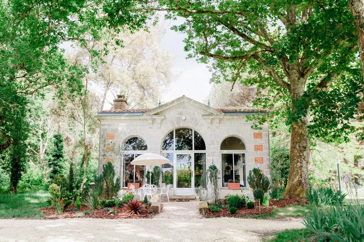 The Orangery, a pavilion in the park with arched windows